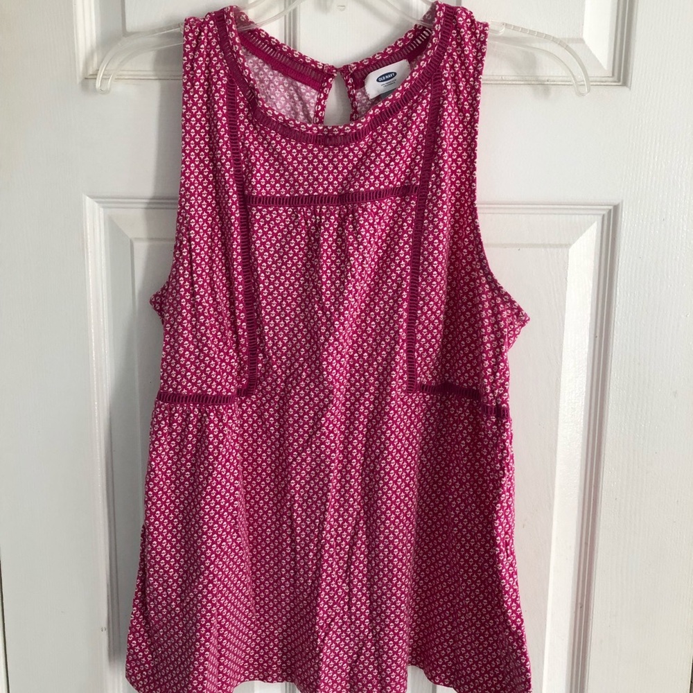 Old Navy Pink Floral Tank Top-Size Large